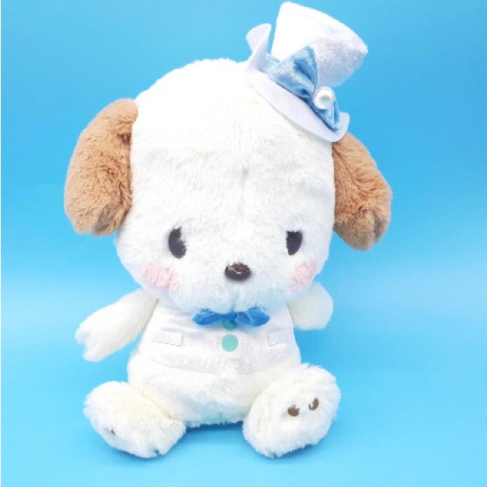 New Sanrio Milky White Dapper Pochacco BIG 12 inch Plushie From Japan